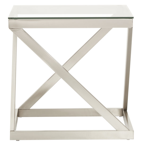 Wade Logan® Horncastle 22'' Tall Glass Abstract End Table & Reviews